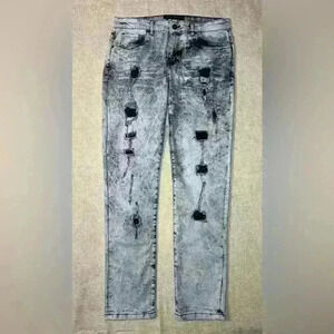 Raw X Mens Jeans Size 32x31 Skinny Fit Distressed Grunge Hip Hop B0061